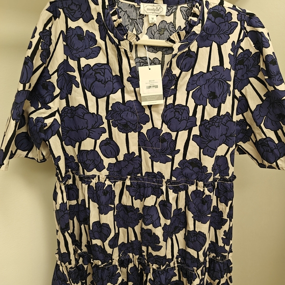 Mud Pie Blue Floral Mini Dress - Picture 3 of 6